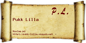 Pukk Lilla névjegykártya